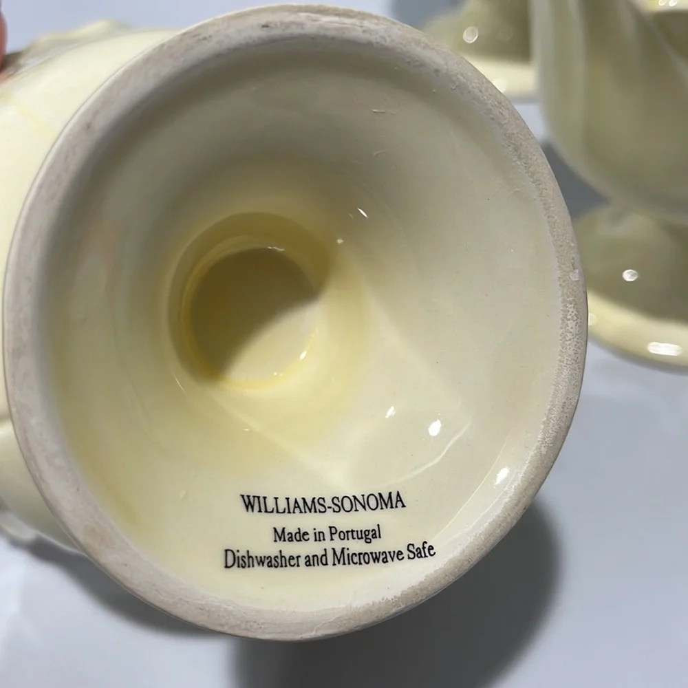 Williams Sonoma Tulip Dessert Footed Bowls Custard Cream
